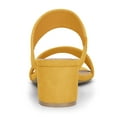 thumbnail image 2 of BLISSFUL STEP Women's Shoes Dual Straps Mid Block Heel Slide Sandals Yellow 9, 2 of 8