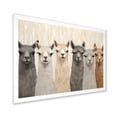 thumbnail image 3 of Designart "Curious Alpacas Collage In Beige And Grey II" Alpacas Picture Framed Wall Art Living Room, 3 of 5