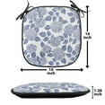 thumbnail image 5 of Rose Chair Seating Cushion Set of 6, Monochrome Design Pattern of Romantic Flower Petals Leaves, Seat Pads for Office with Anti-slip Backing, 16"x16", Dark Violet Ceil Blue, by Ambesonne, 5 of 7