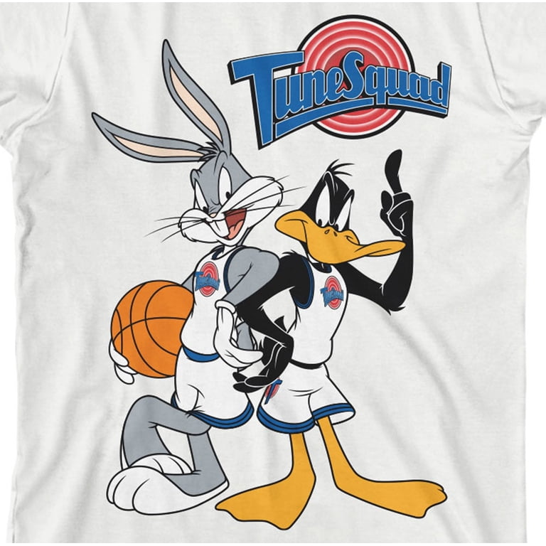 Space Jam Tune Squad Bugs And Daffy Boy's White T-shirt-Large
