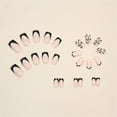 thumbnail image 5 of Fofosbeauty 24pcs Press on Nails, 2024 Fake Nails Short Coffin Tips Design, French Minimalist Love Black, 5 of 9