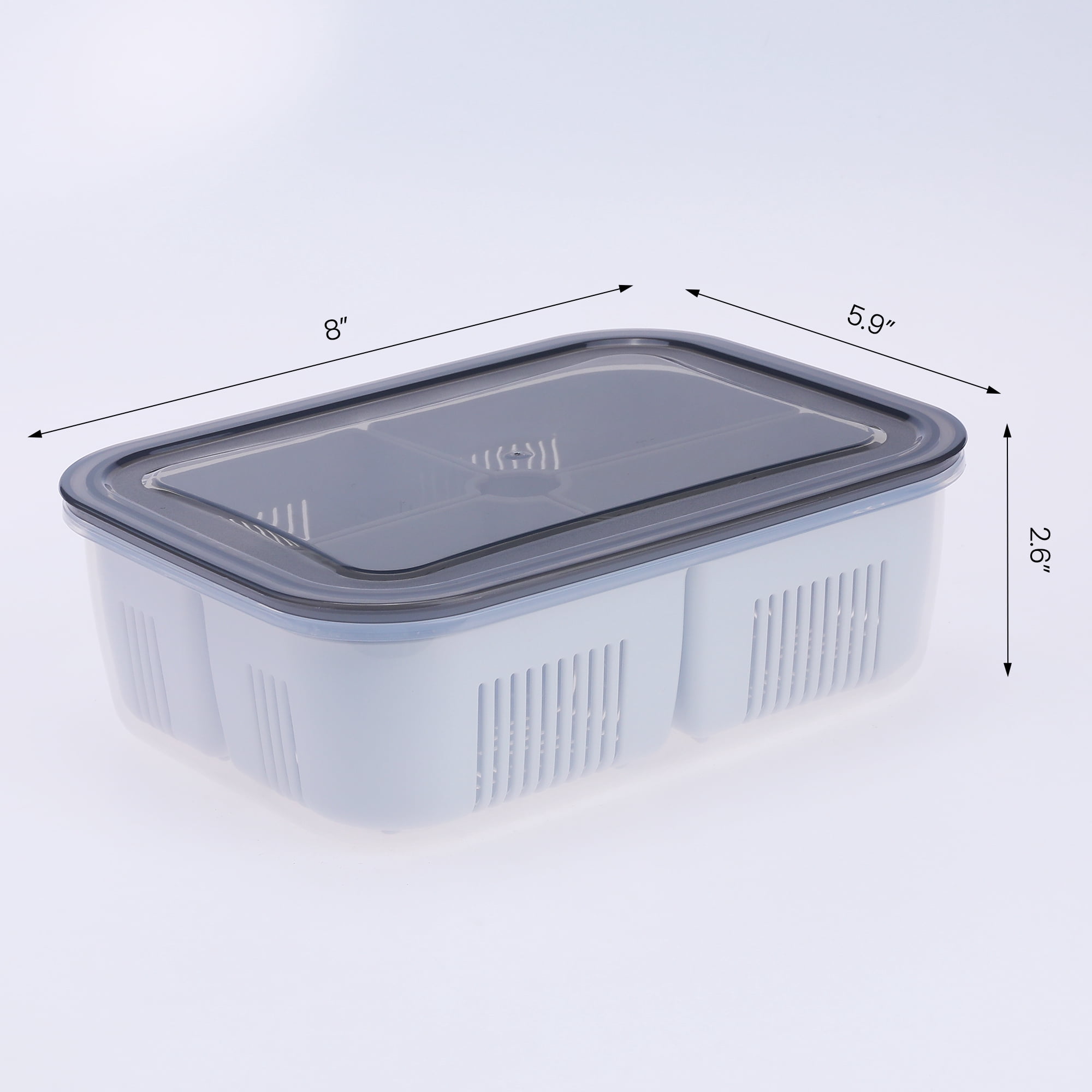 Unique Bargains Food Storage Containers Meal Prep 5 Packs 4 Grids-Hollow