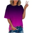 thumbnail image 2 of Njoeus Womens Round Neck Tshirt Loose Casual Summer Shirts Short Sleeve Tunic Tops for Women Tie-Dyed Graphic Tees S-5XL （Available in Plus Size), 2 of 7