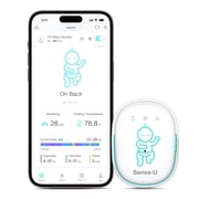 Sense-U Baby Smart Monitor Pro with Gentle Vibration Alerts,Rollover/Abdominal Movement,Audible & App Notifications, Smart Sleep Monitor, Long Battery Life
