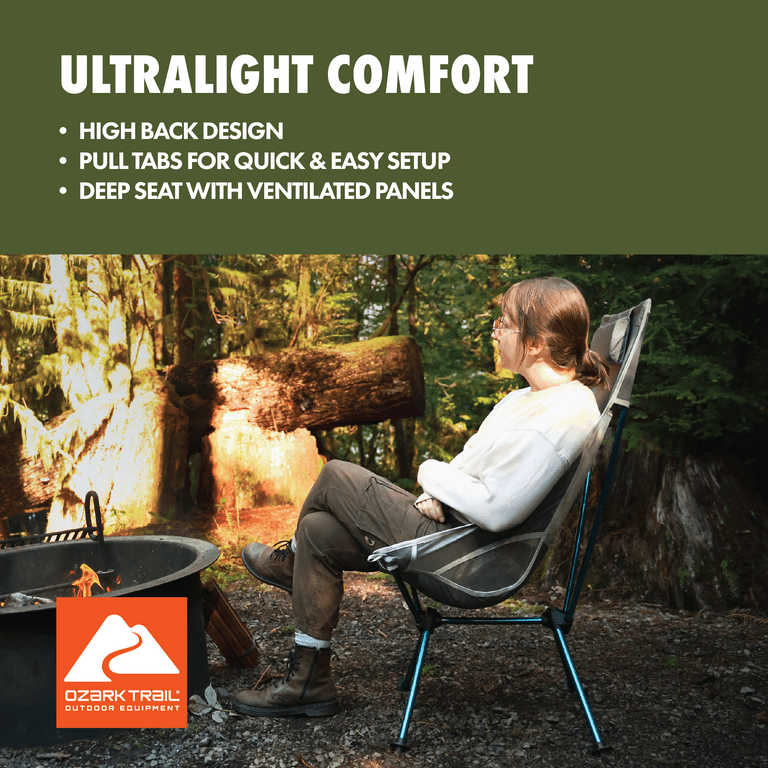 Free Shipping! Ozark Trail Ultra-Light Packable High-Back