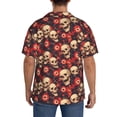 thumbnail image 3 of KLL record Skull rock Print Men's Shirt Short Sleeve Button Down Summer Cuba Beach Shirts- 4X-Large, 3 of 5