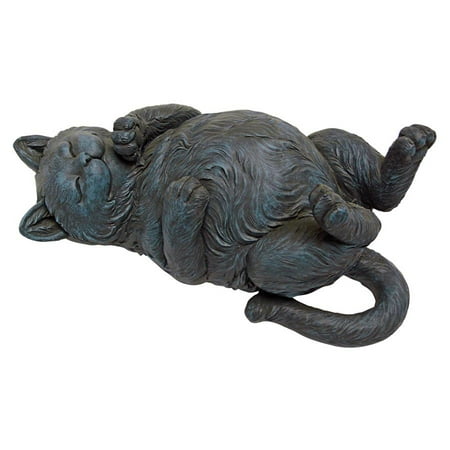 Playful Cat on Back Statue