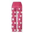 thumbnail image 4 of Antqov Womens Pajama Pants, Christmas Print Drawstring Fashionable Straight Pants, Home Festive Gatherings Comfortable Casual Pants, 4 of 6