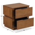thumbnail image 3 of Safvaieh Couture Titus Modern Wood and Metal Nightstand, Medium Oak, 3 of 14