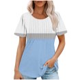 thumbnail image 1 of Camiseta Casual de Manga Corta de Mujer, Cuello Redondo de Impresión para Uso Diario, Fiesta Y Hogar, 1 of 5