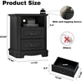 thumbnail image 2 of FANRAL Farmhouse 2 Drawers Dresser & Open Shelf,Rustic Dresser for Bedroom with Power Outlet,Chest of Drawers with Metal Handle,Wooden Dresser for Closet,Black Dresser, 2 of 6