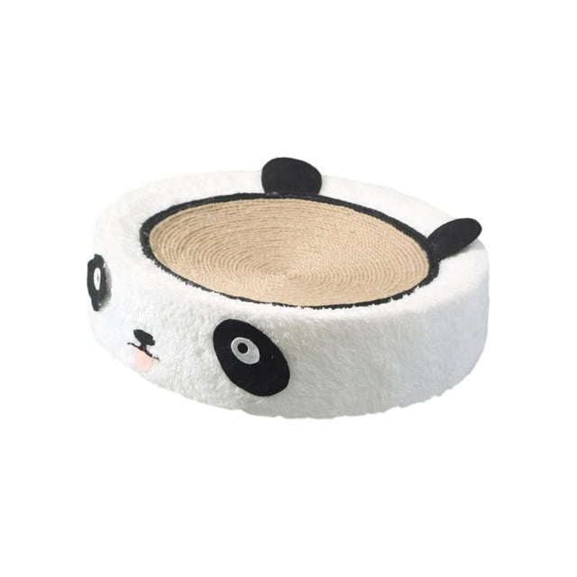 Tablero rascador para gatos, cuenco, salón para rascar, cama para dormir, almohadilla para rascar, cama para gatos de interior (15,35 pulgadas de diám Panda