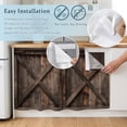 thumbnail image 5 of Farmhouse Cabinet Curtains for Kitchen 32"W x 55"L, Brown Country Style Barn Door Distressed Wood Grain Pantry Curtain Skirt Magic Tape Short Curtains Decor Privacy Panel for Utility Closet Bathroom, 5 of 9