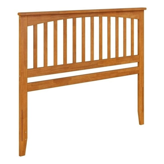 Pemberly Row Mission Queen Wood Headboard in Light Toffee