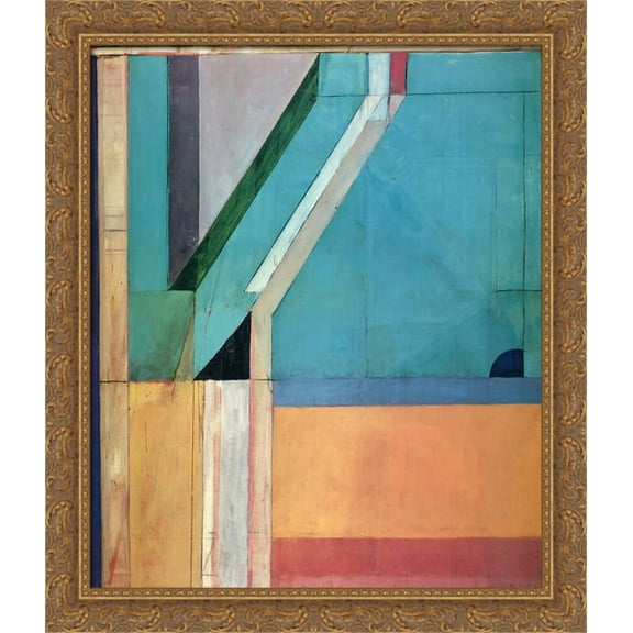 Ocean Park No. 40 28x32 Large Gold Ornate Wood Framed Canvas Art by Richard Diebenkorn
