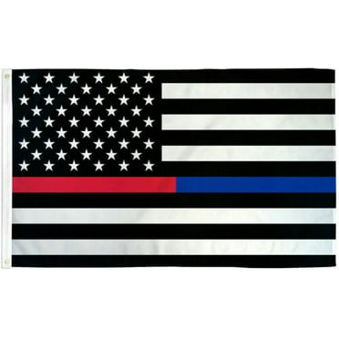Police Fire Dept Flag USA US Thin Blue Red Line 3 feet by 5 feet