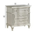 thumbnail image 5 of Inz 32 Inch 3 Drawer Nightstand Elegant Trim Details Silver Finish, 5 of 5