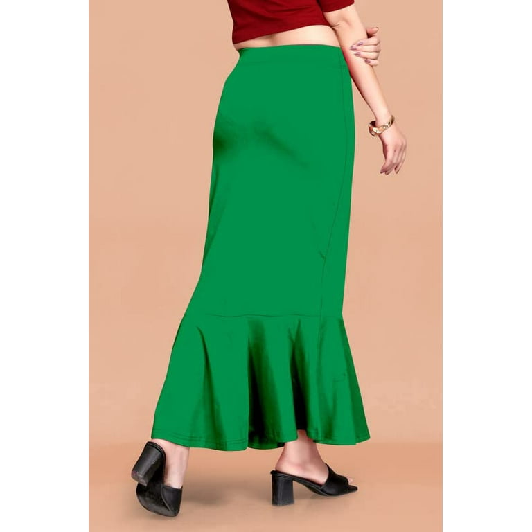 Trendmalls pale green lycra spandex saree shapewear petticoat for  women,sari silhouette, skirts for women, saree shaper