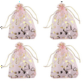 thumbnail image 2 of 400 PCS 9X12cm Heart Printed Organza Bags Jewelry Pouch Bags Organza Drawstring Pouches Wedding Favors Candy Gift Bags,400x heart pattern organza bags,Pink, 2 of 6