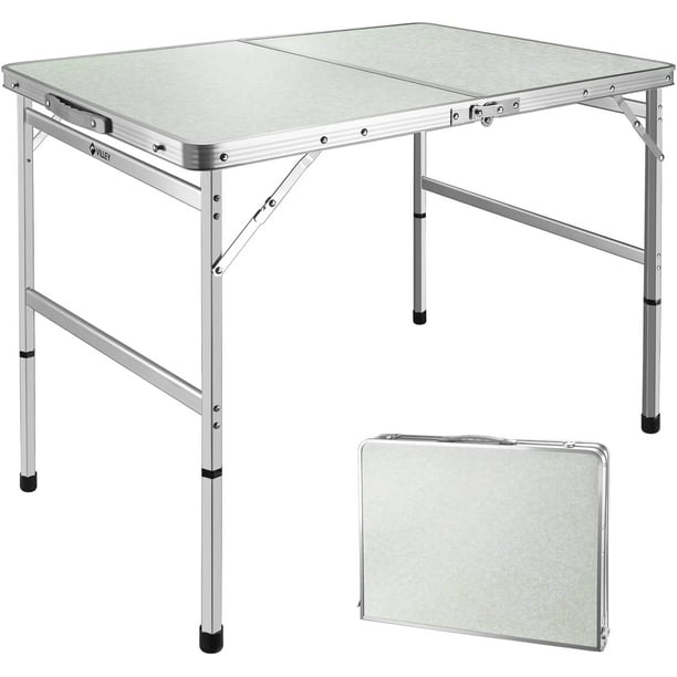 VILLEY Folding Camping Table, 48"Lx23"W Portable Lightweight Outdoor