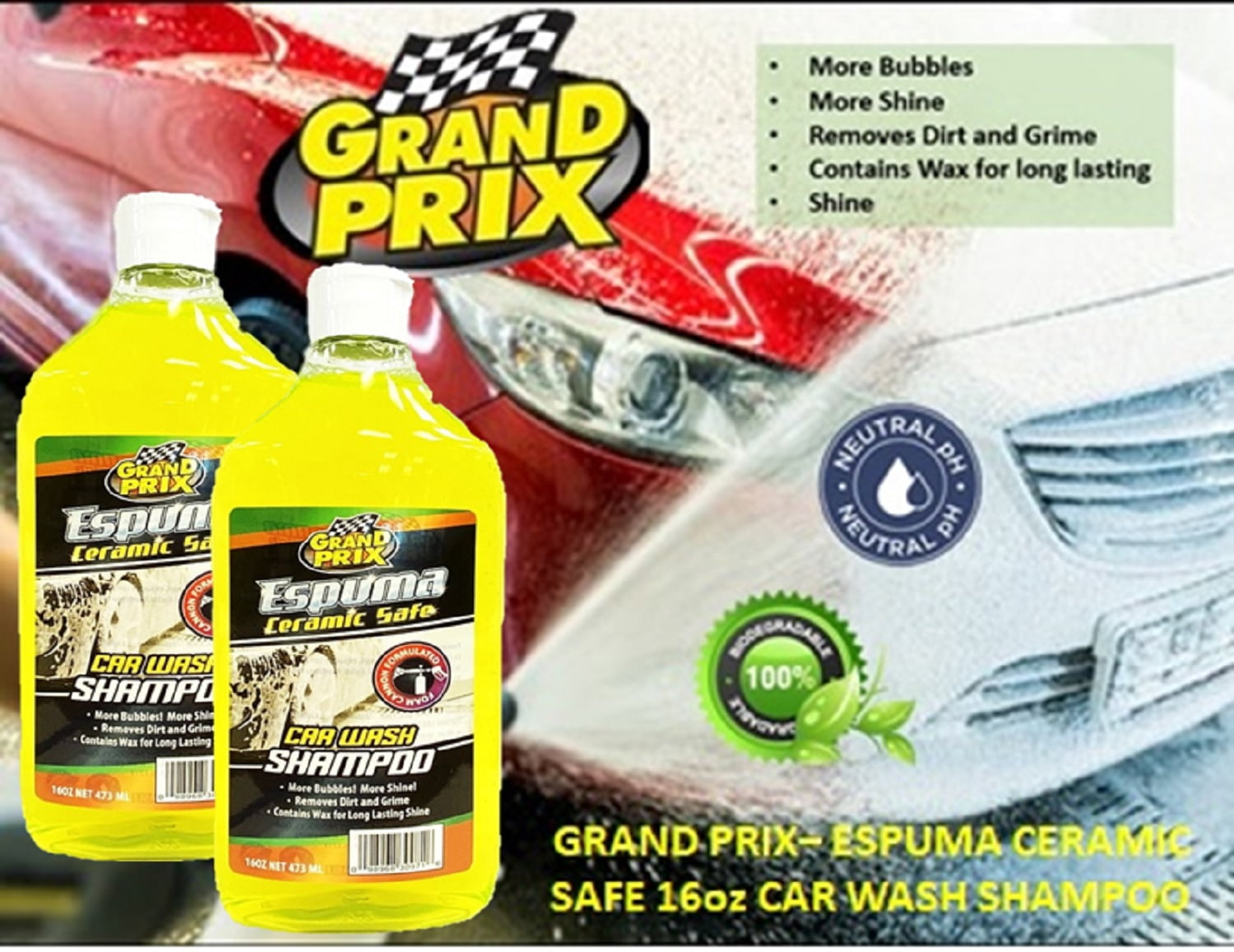 Grand Prix Espuma Ceramic Safe Car Wash Shampoo 16 oz