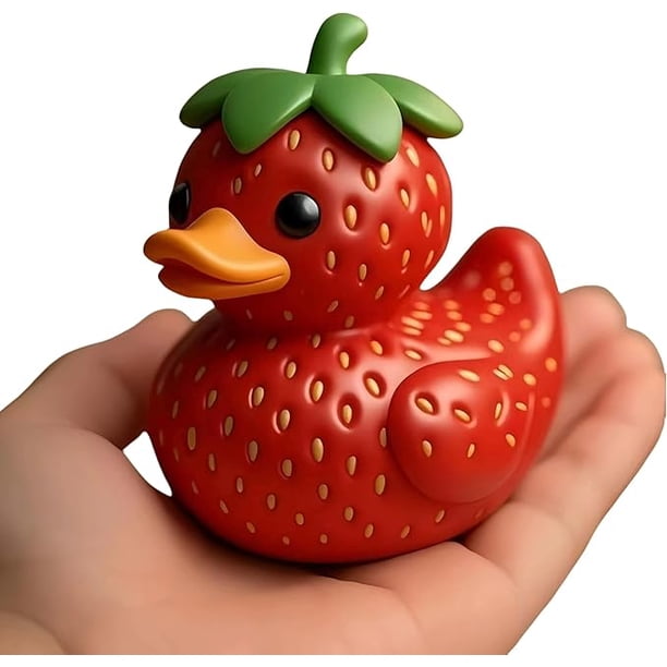 Strawberry Duck - Fruit Duck Statue Unique Ducks Figurine Resin Ducks for Dashboard Funny Strawberry Duck Statue for Home Office Desktop Car Accessories(Strawberry)