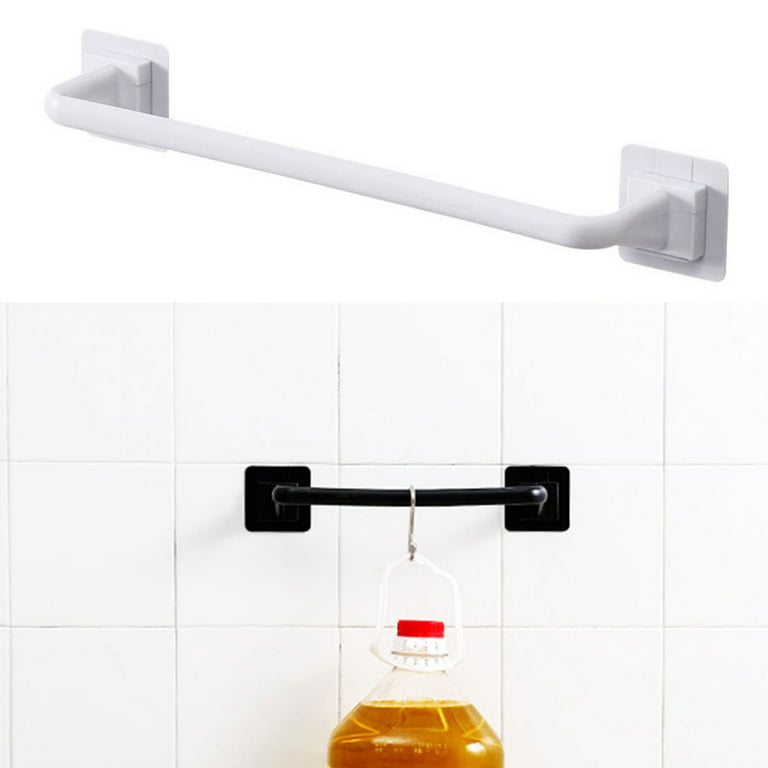 AUSTY Hand Towel Bar Self Adhesive Wall Mounted Bathroom Towel Holder  Kitchen Dishcloth Storage Rod, ABS Material, 28cm
