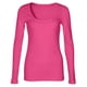 thumbnail image 5 of Camiseta básica de manga larga con cuello redondo y tejido acanalado ajustado para mujer - Poliéster - S-XL, 5 of 6