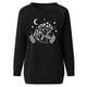 thumbnail image 4 of Puntoco Mujeres Casual Manga Completa Cuello Redondo tops Camisas Sueltas Blusa Estampado de Sol y Luna Sudadera Gráfica Puntoco Puntoco-5705, 4 of 6