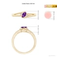thumbnail image 4 of ANGARA Natural Amethyst and Diamond Split Shank Ring in 14K Yellow Gold for Women (Size-6x4mm) | February Birthstone, Birthday, Anniversary, Jewelry Gift for Women | Natural Amethyst Ring, 4 of 8