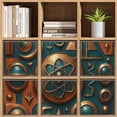 thumbnail image 7 of Set of 6 Collapsible Oxford Fabric Storage Cubes with Handles, Foldable Closet Organizer Bins for Clothes, Toys, Shelves, Home & Kitchen Retrofuturistic Circuit of Bronze, 7 of 7