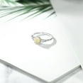 thumbnail image 4 of 10K White Gold White Ethiopian Opal White Created Sapphire and White Diamond Accent 3-Stone Engagement Ring for Women (0.70 Cttw, Round Cabochon 6MM, Gemstone October Birthstone, Size 8.5), 4 of 5