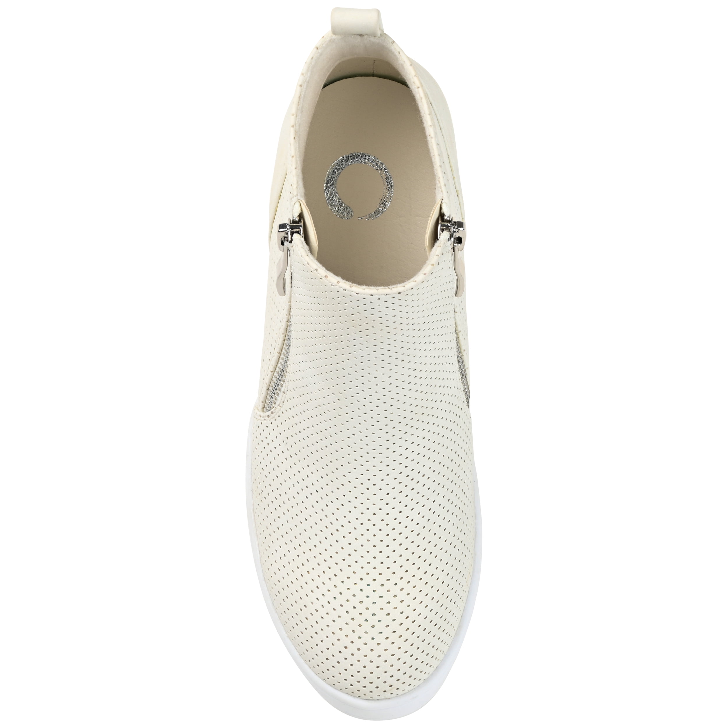 Journee Womens Pennelope Round Toe Double Zip Wedge Sneakers, Widths Available