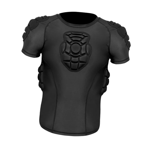 Camisa protectora acolchada para hombre, camisa protectora de compresión con protector de costillas, equipo de protección para S