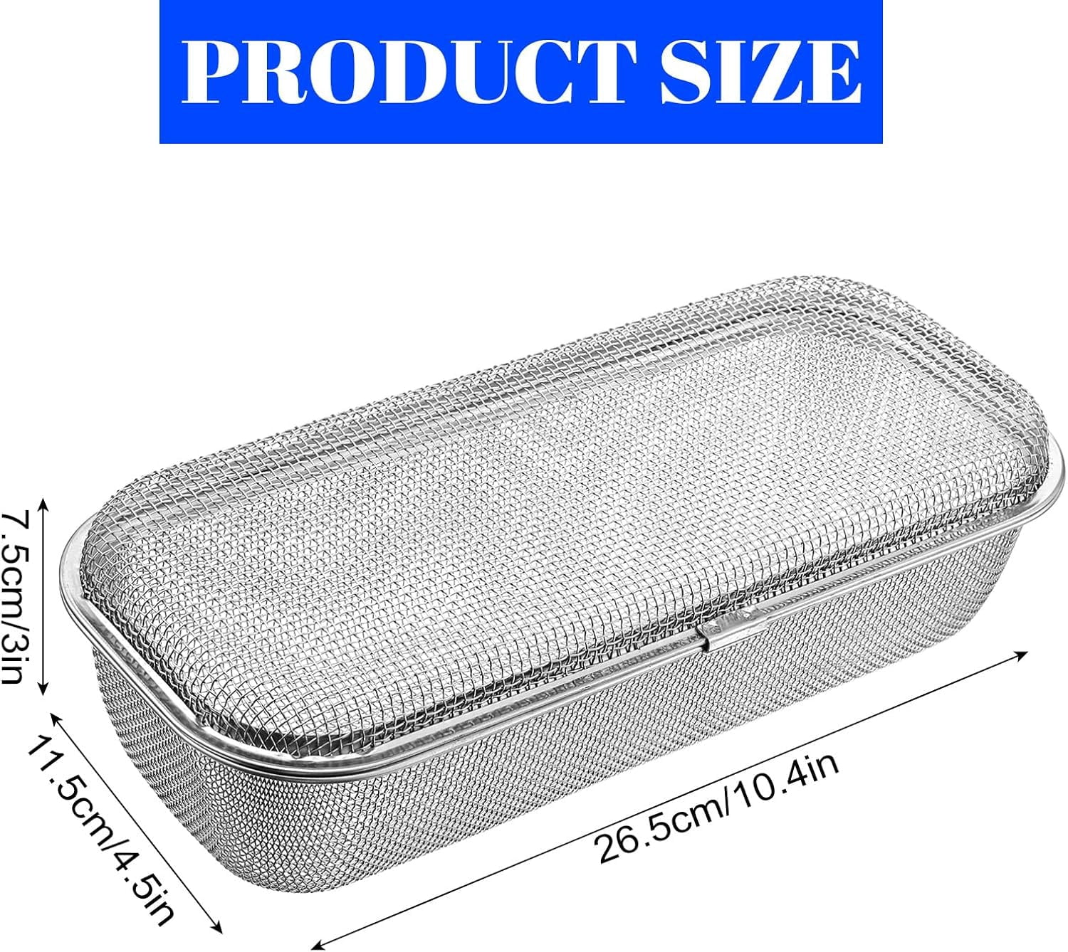 ABPETE Dishwasher Chopstick Basket for Small Items, Stainless Steel Utensil Holder for Dishwasher with Mesh Design, Replacement Silverware Organizer (10.4" L x 4.5" W x 3" H)
