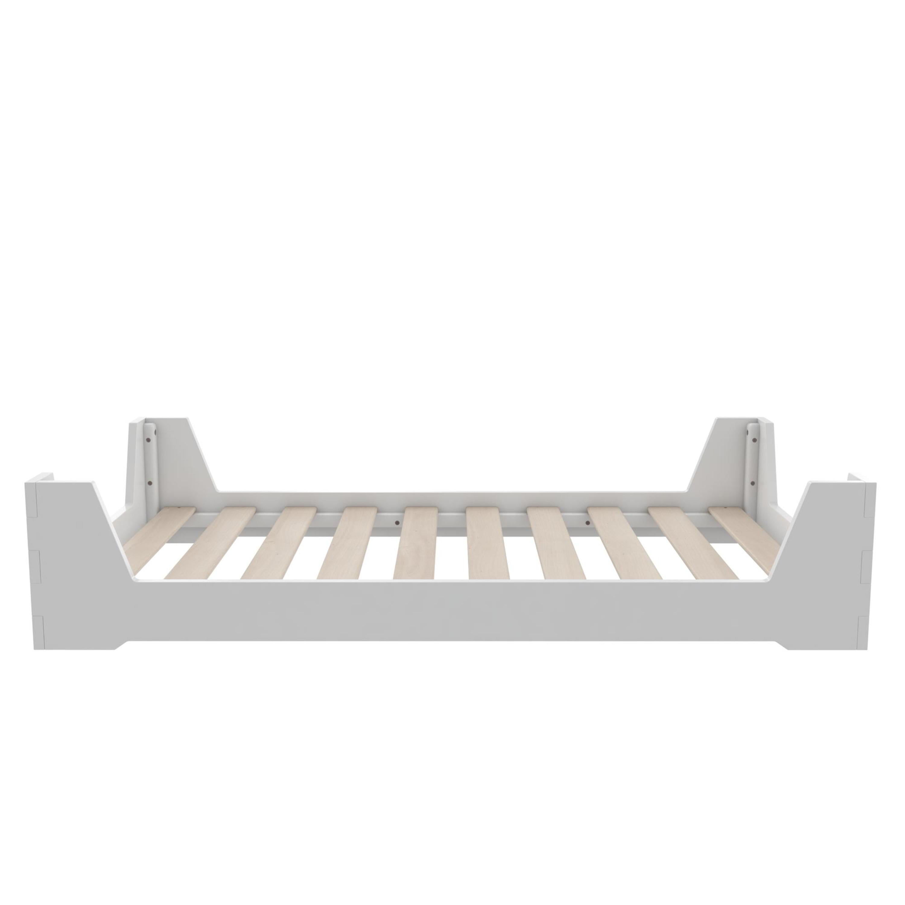 Little Seeds Maverick Montessori Toddler Floor Bed with 2 Heights, White