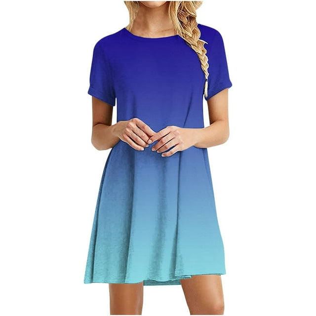 COM1950s Dress for Women, Shorts for Women, Robe Décontractée Imprimée à Manches Courtes et Col Rond pour Femmes, Robe Décontractée pour Femmes, Robe à Manches Courtes pour Femmes, Robe Courte pour Femmes, Robe à Manches Courtes