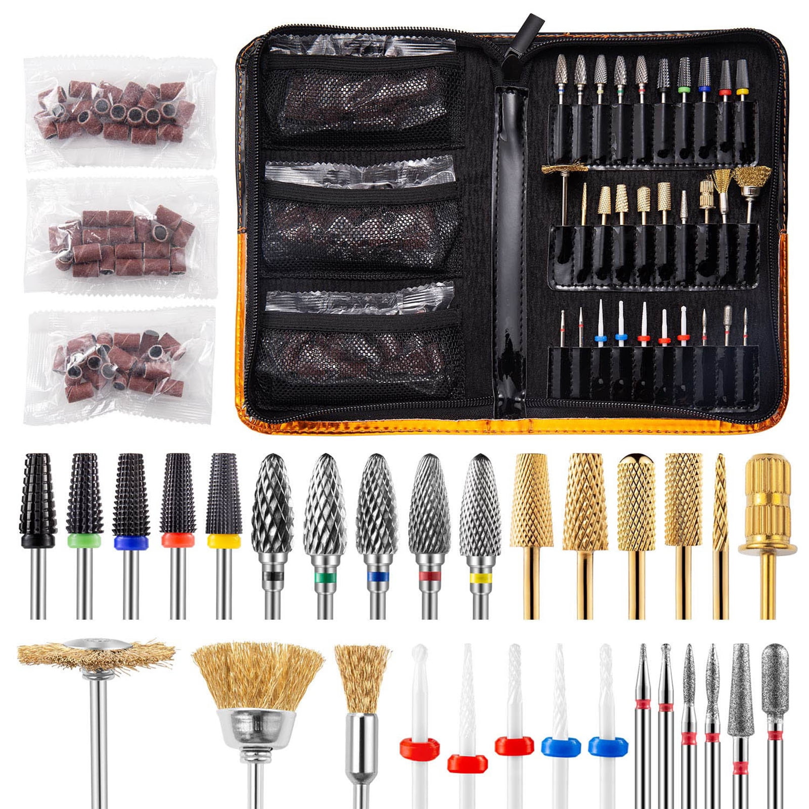 30Pcs Drill Bits, Cuticle Carbide Remover Bits for Home Salon Acrylic/Gel Manicure Pedicure Tool