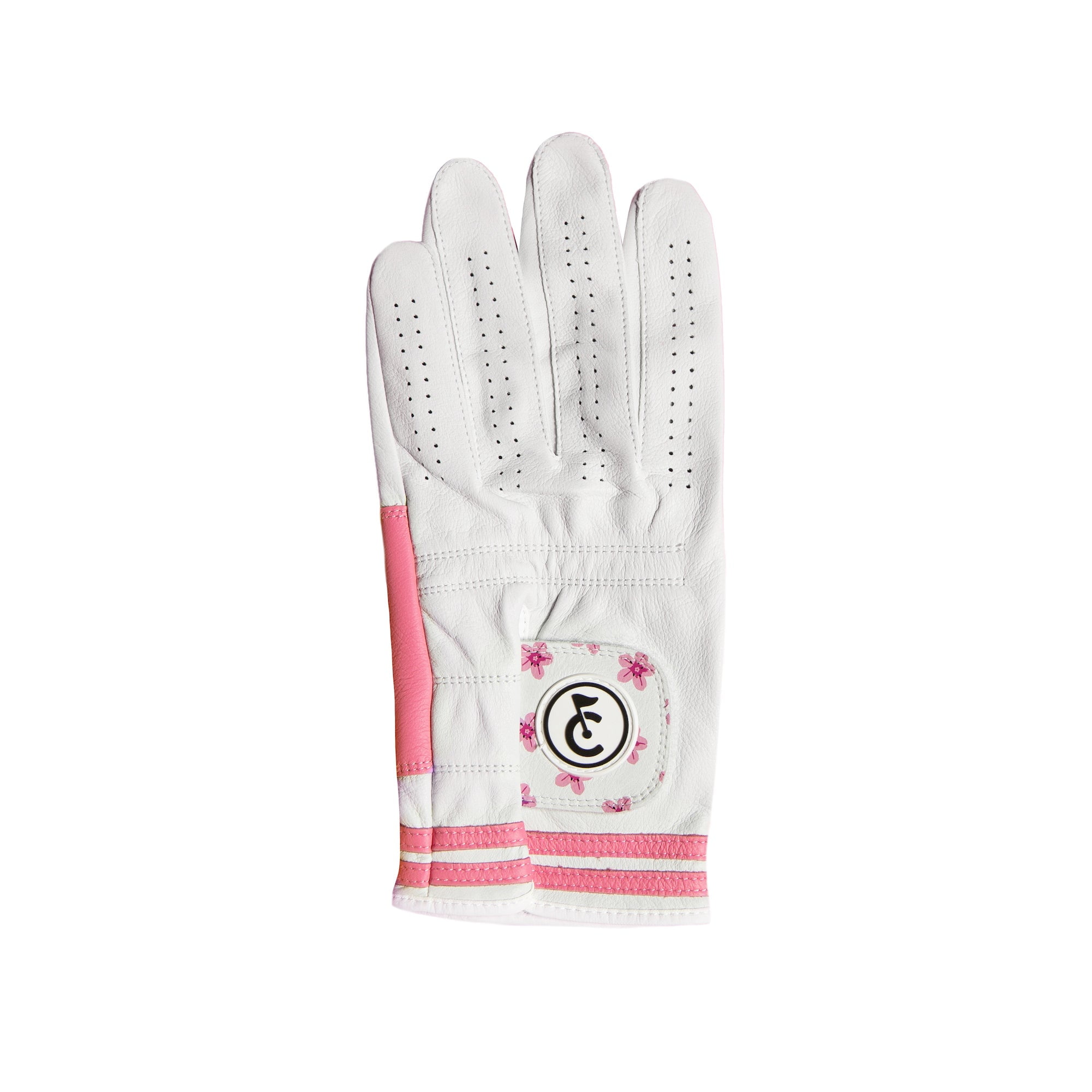 Azalea Pink Floral Golf Glove | Premium Cabretta Leather & Supportive Palm Pad