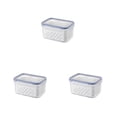thumbnail image 1 of tamizeot Fridge Fruit Storage Box Kitchen Drain Organizer Refrigerator Organizers Small 3Set, 1 of 6