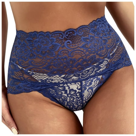 

Dadaria Seamless Underwear for Women Ladies Temptation Underwear High Waist Lace Hips Breathable Panties Blue L Women