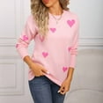 thumbnail image 6 of AGWOLF Womens Oversized Sweater Chunky Crewneck Knit Pullover Cute Heart Print Long Sleeve Jumper, 6 of 9