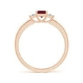 thumbnail image 2 of ANGARA Natural Square Ruby and Princess Diamond Three Stone Ring in 14K Rose Gold for Women (Size-4mm) | July Birthstone, Birthday, Anniversary, Jewelry Gift for Women | Natural Ruby Ring, 2 of 9