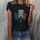thumbnail image 2 of Camisetas con estampado del Día de San Patricio y cuello redondo para mujer, blusas femeninas cómodas a la moda, Tops Fridja bn910, 2 of 6