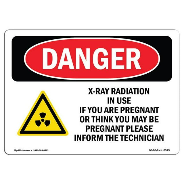 SignMission OS-DS-D-35-L-2519 Signe de Danger OSHA - Rayonnement X en Cours d'Utilisation Si Vous