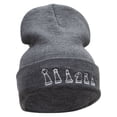 thumbnail image 4 of The Chest Set Embroidered 12 Inch Long Knitted Beanie - Dk Grey OSFM, 4 of 5