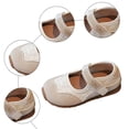 thumbnail image 5 of Staki School Shoes Girls Dress Shoes Toddler Mary Jane Shoes Flats with Bow for Toddler/Little/Big Kids(Beige,6 Big Kid), 5 of 8