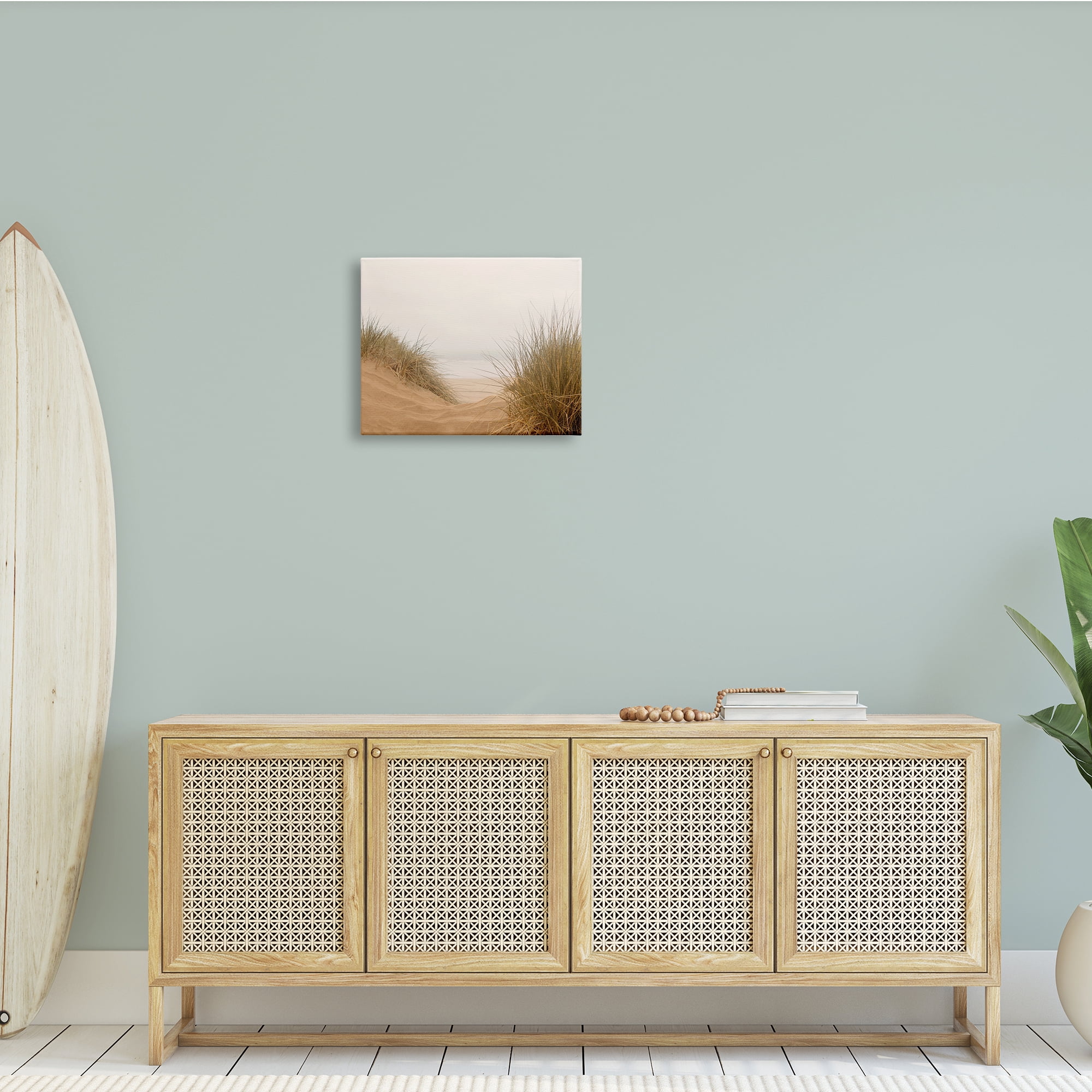 Stupell Indtries Beach Sand Dune Path Tall Grass Muted Sky,20 x 16,Design by Ian Winstanley