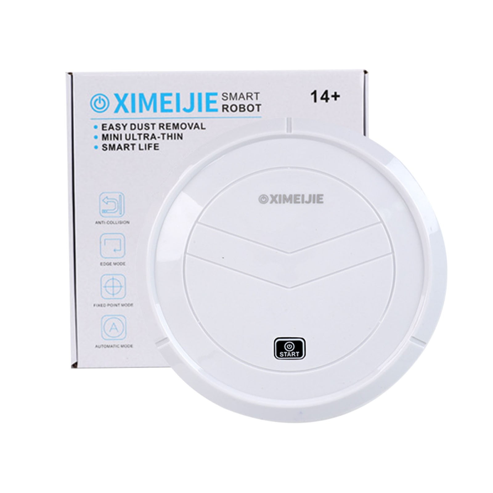 Oggfader Robot Vacuum Mini Sweeping Robot Home Suction Mop 2 in 1 Sweeping Robot Promotional Gift White