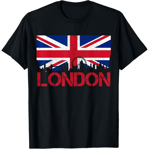 London Skyline UK England Union Jack T-Shirt
